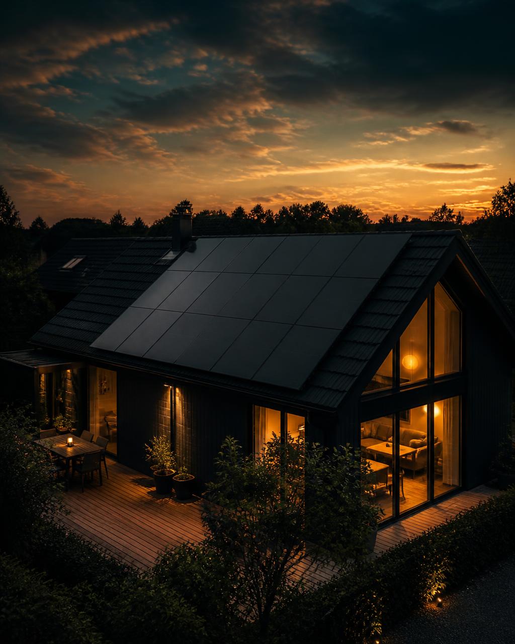 EcoRay-montør installerer solpaneler på et dansk tegltag